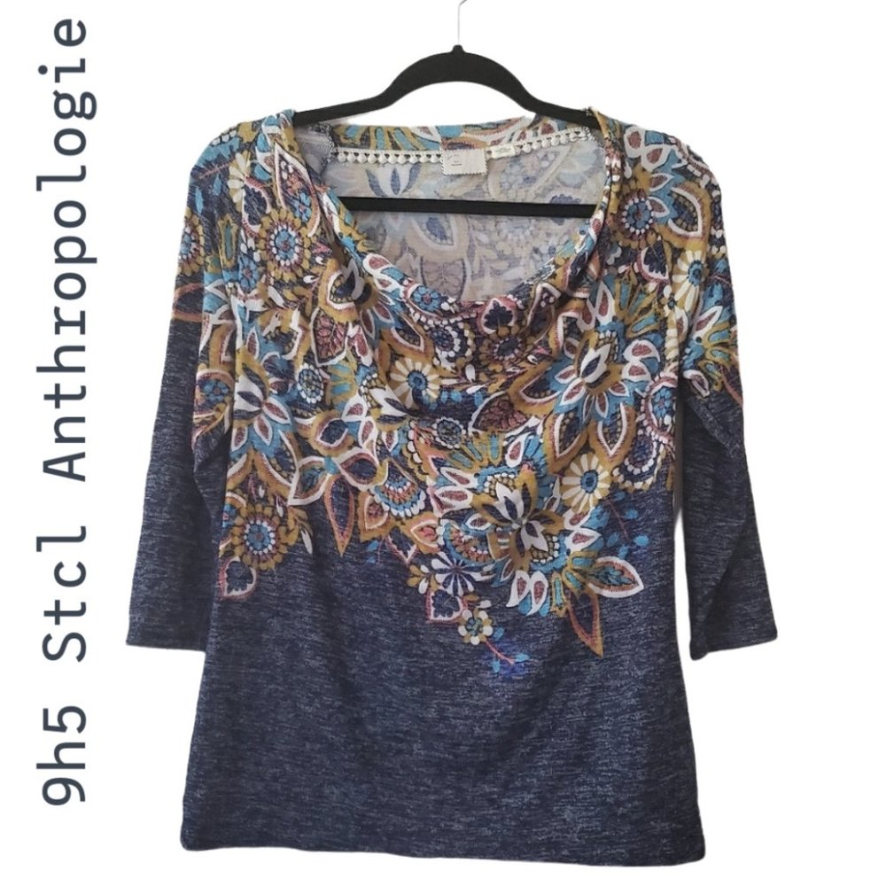 Anthropologie 9h5-Stcl Paisley Top - Size Medium - Picture 1 of 6